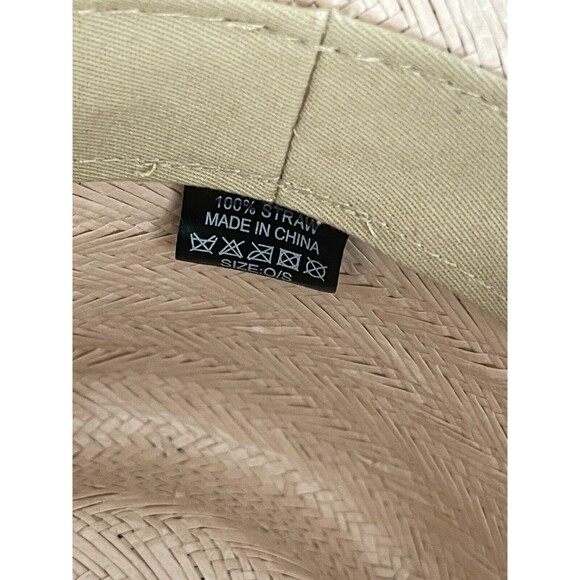 Urban Outfitters? Straw Hat Women Preppy Plush Pink Boho Vacation Summer Sz OS - Picture 6 of 6